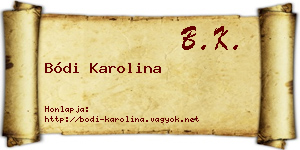 Bódi Karolina névjegykártya
